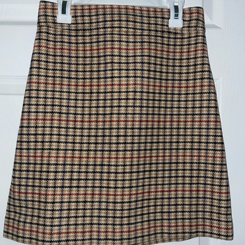 J.Crew houndstooth skirt.